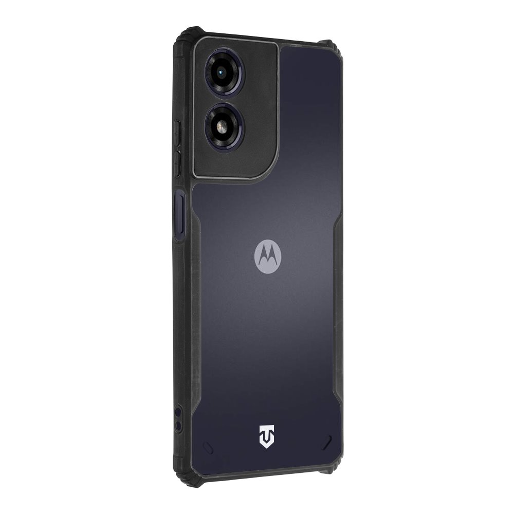 Zadní kryt Tactical Quantum Stealth pro Motorola Moto G04, transparentní černá