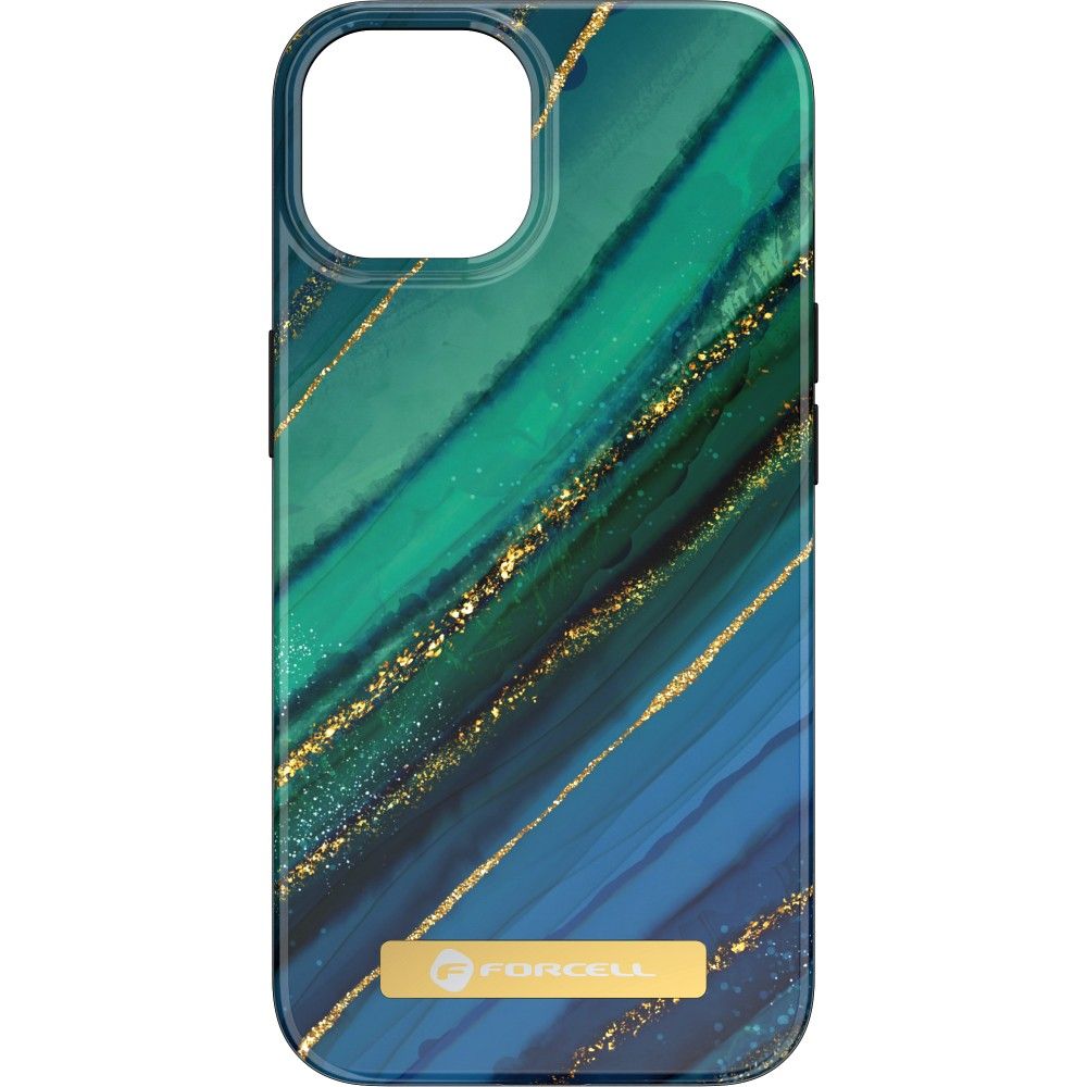 Zadní kryt Forcell F-Protect Mirage pro Apple iPhone 14, jade marble