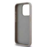 DKNY PU Leather Repeat Pattern Tonal Stripe Zadní Kryt pro iPhone 14 Pro Beige