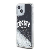 DKNY Liquid Glitter Arch Logo Zadní Kryt pro iPhone 14 Black