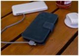 Kožené pouzdro typu kniha FIXED ProFit pro Apple iPhone 4 SE, modré