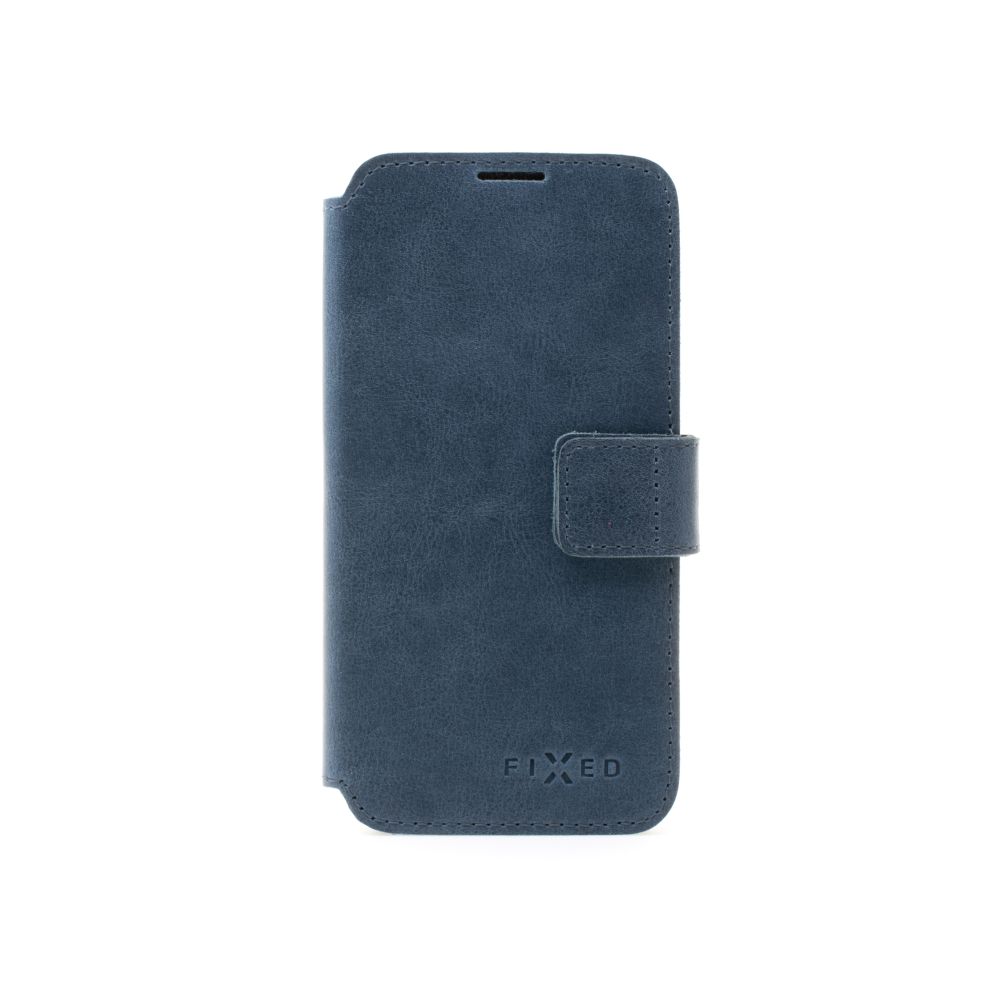 Kožené pouzdro typu kniha FIXED ProFit pro Apple iPhone 4 SE, modré