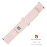 Set silikonových řemínků FIXED Silicone Sporty Strap s Quick Release 20mm pro smartwatch, růžový