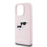 Karl Lagerfeld Liquid Silicone Double Heads Magsafe Zadní Kryt pro iPhone 15 Pro Max Pink