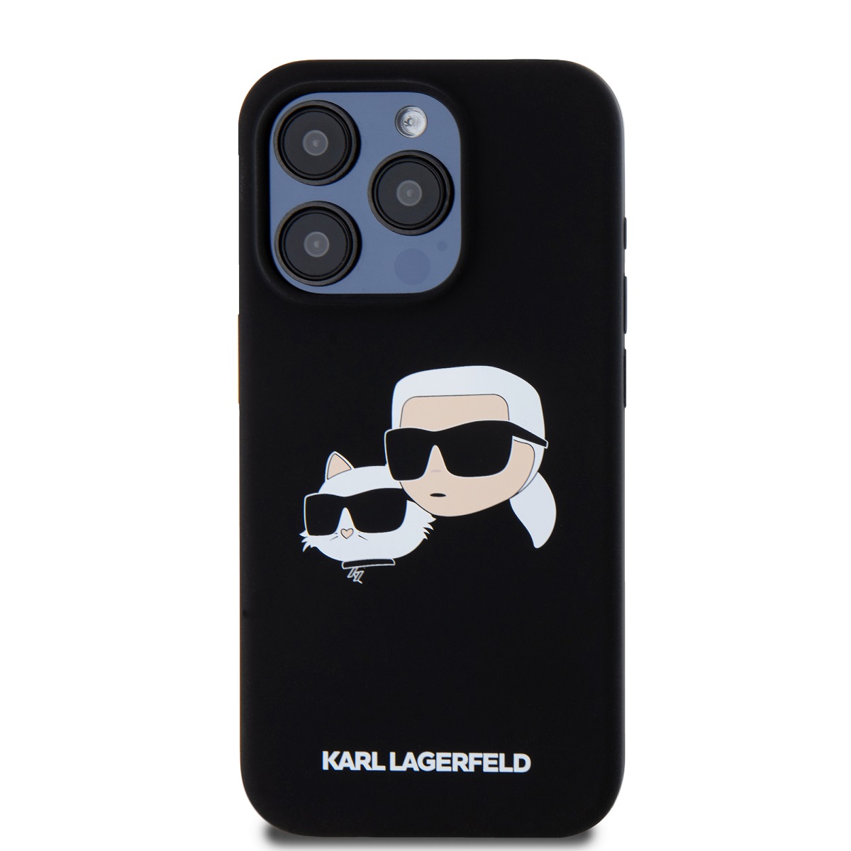 Karl Lagerfeld Liquid Silicone Double Heads Magsafe Zadní Kryt pro iPhone 15 Pro Black