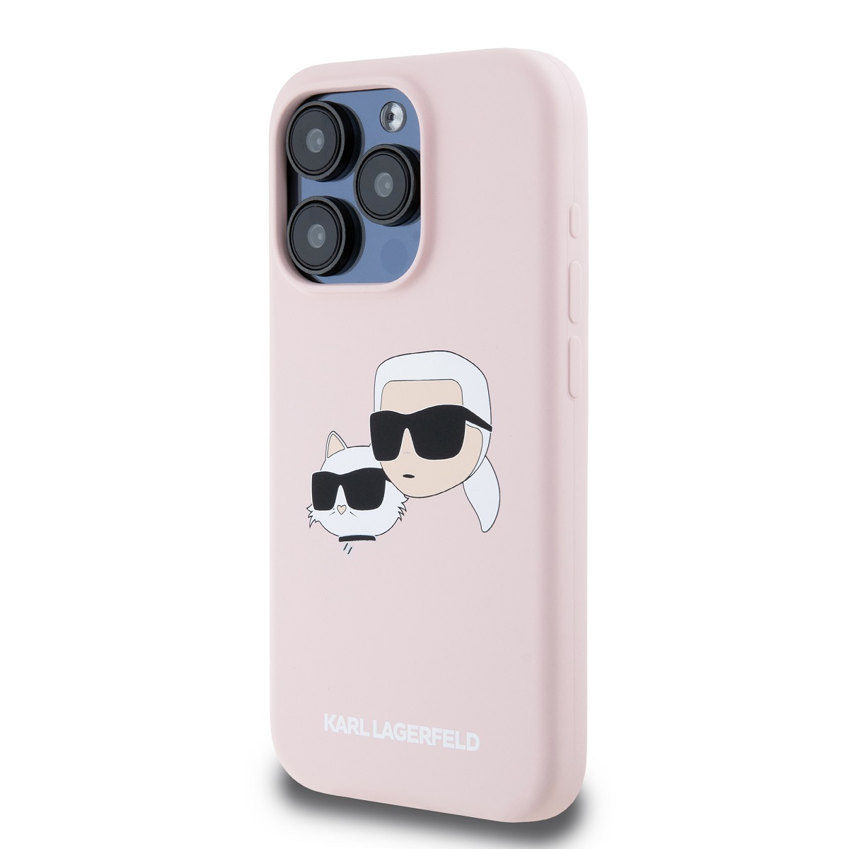 Karl Lagerfeld Liquid Silicone Double Heads Magsafe Zadní Kryt pro iPhone 15 Pro Pink