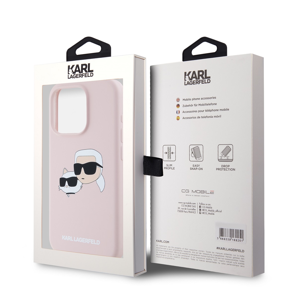 Karl Lagerfeld Liquid Silicone Double Heads Magsafe Zadní Kryt pro iPhone 15 Pro Pink