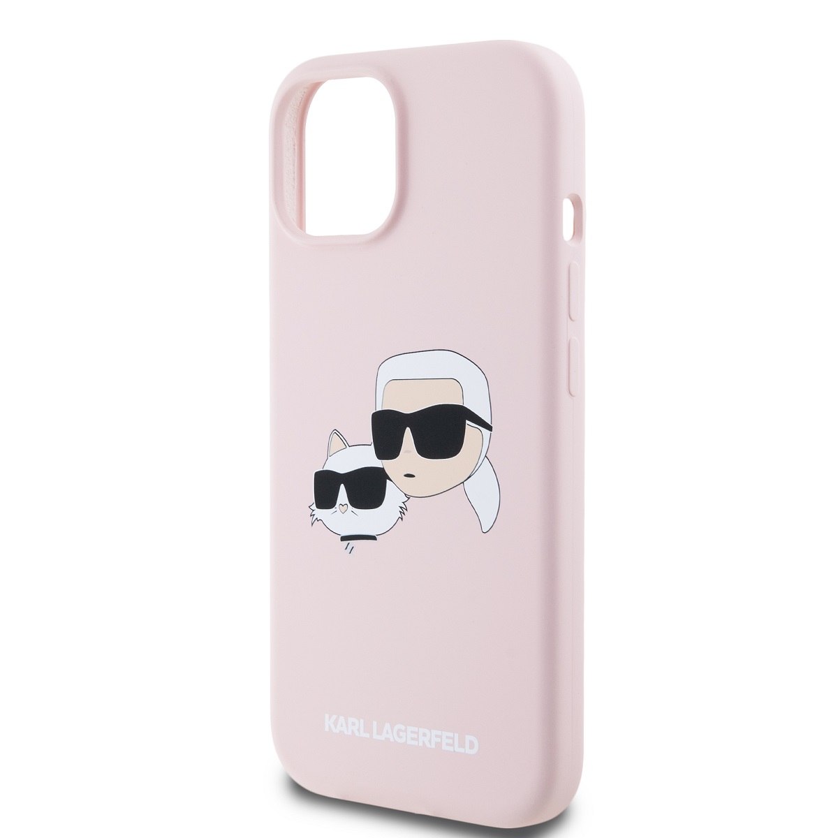 Karl Lagerfeld Liquid Silicone Double Heads Magsafe Zadní Kryt pro iPhone 15 Pink