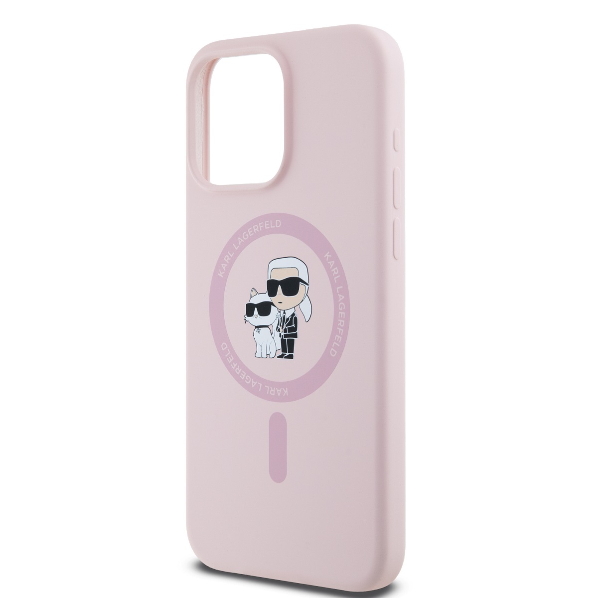 Karl Lagerfeld Liquid Silicone Karl and Choupette Magsafe Zadní Kryt pro iPhone 14 Pro Max Pink