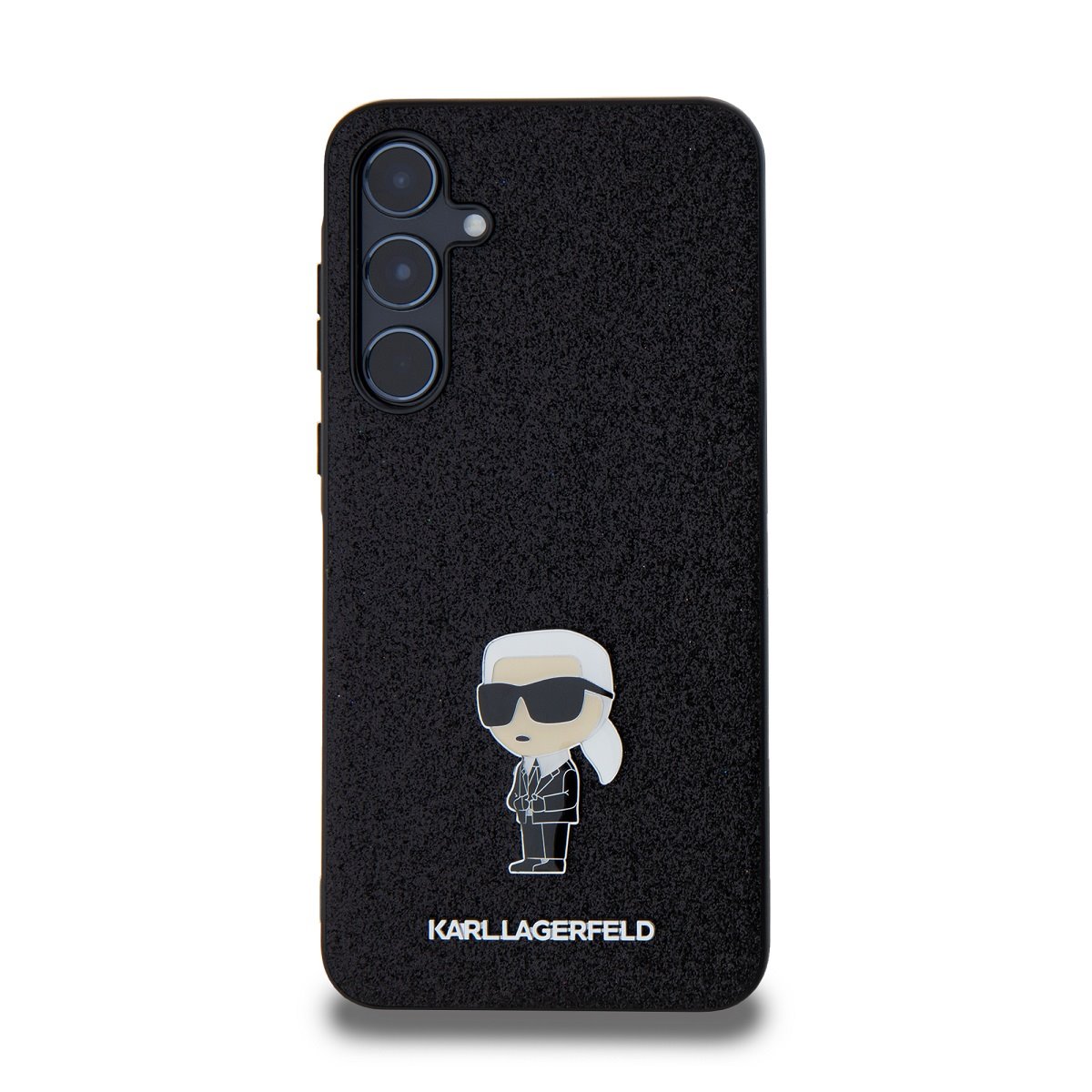 Karl Lagerfeld Fixed Glitter Metal Ikonik Zadní Kryt pro Samsung Galaxy A55 5G Black