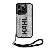 Karl Lagerfeld Sequins Reversible Zadní Kryt pro iPhone 15 Pro Black/Silver