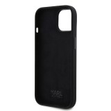 Karl Lagerfeld Liquid Silicone Metal Ikonik Zadní Kryt pro iPhone 15 Black