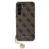 Guess 4G Charms Zadní Kryt pro Samsung Galaxy A35 5G Brown