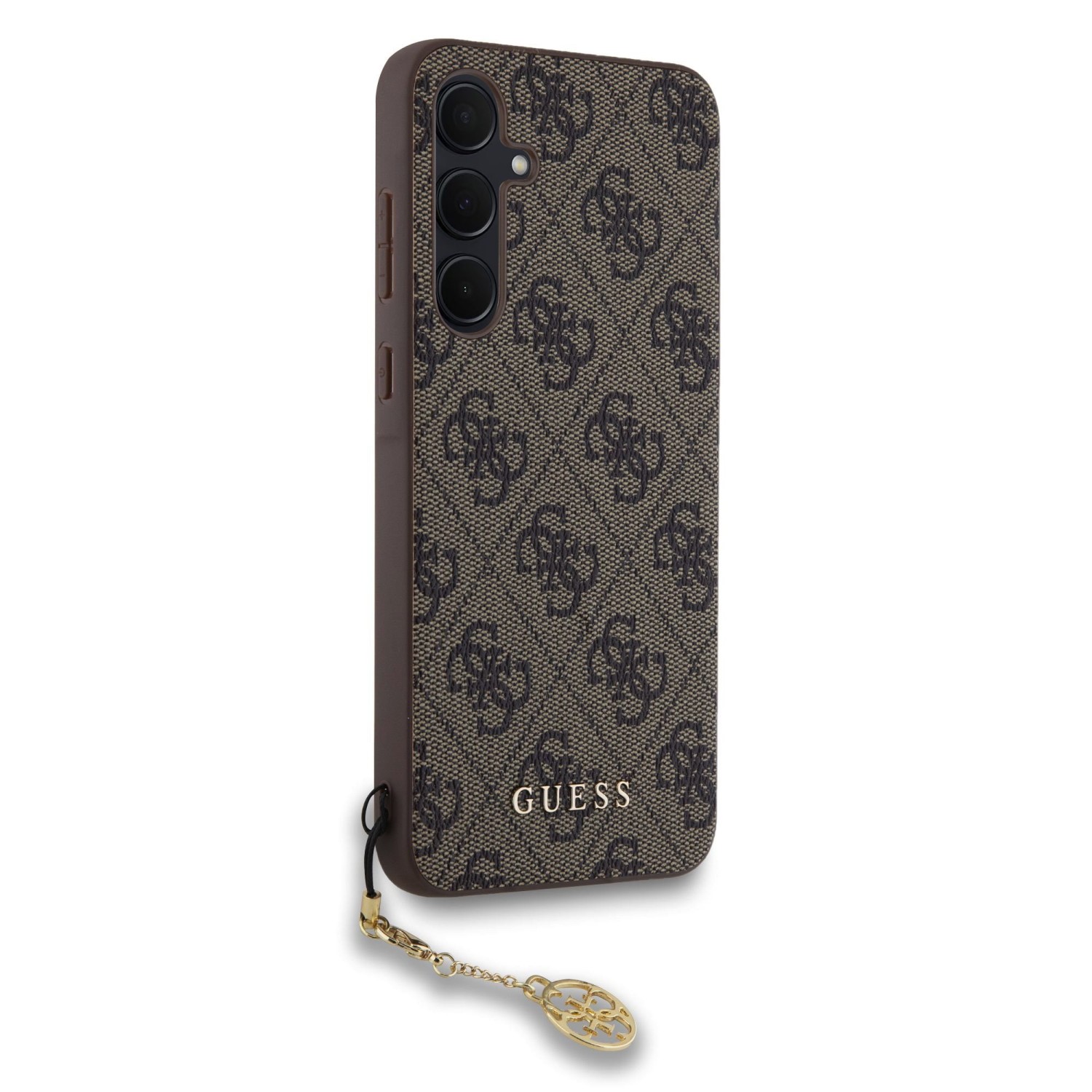 Guess 4G Charms Zadní Kryt pro Samsung Galaxy A35 5G Brown