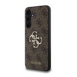 Guess PU 4G Metal Logo Zadní Kryt pro Samsung Galaxy A35 5G Brown