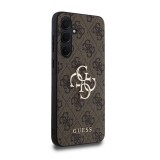 Guess PU 4G Metal Logo Zadní Kryt pro Samsung Galaxy A35 5G Brown