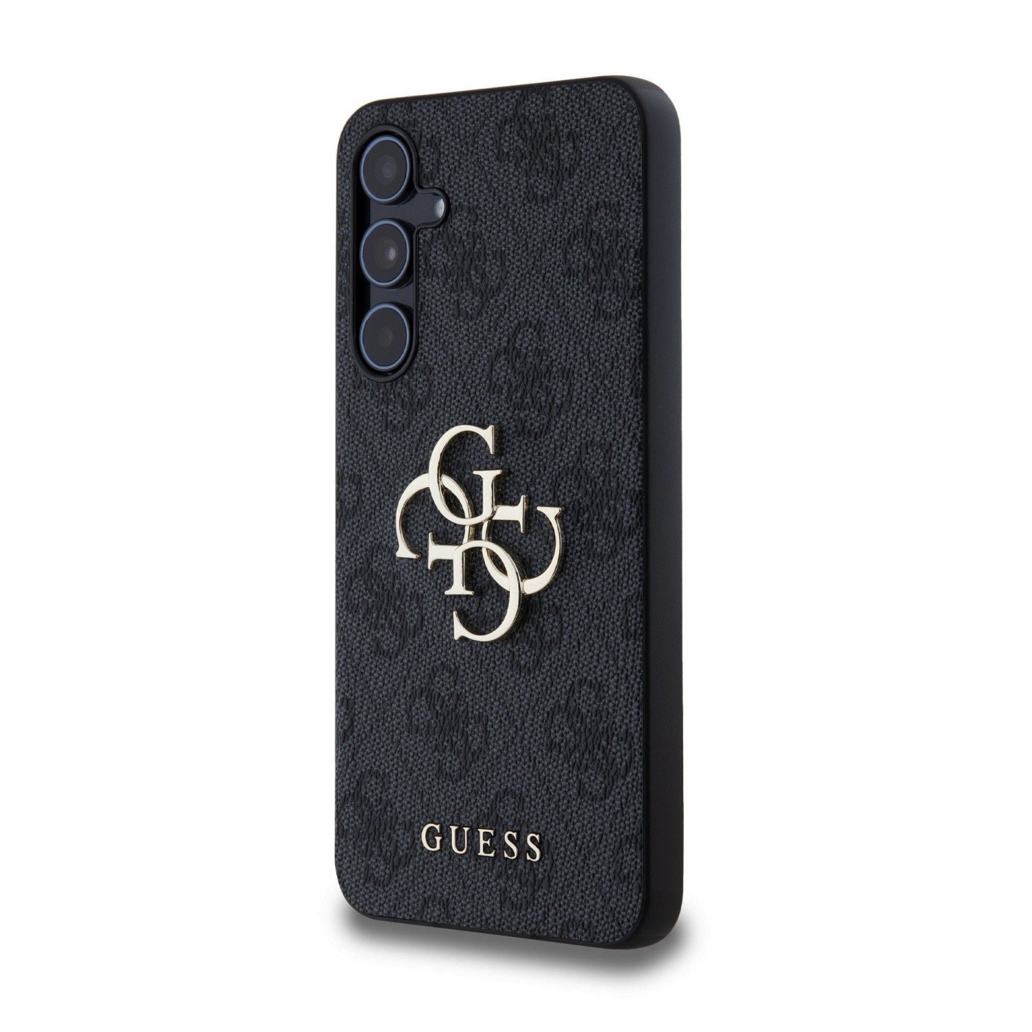 Guess PU 4G Metal Logo Zadní Kryt pro Samsung Galaxy A55 5G Grey