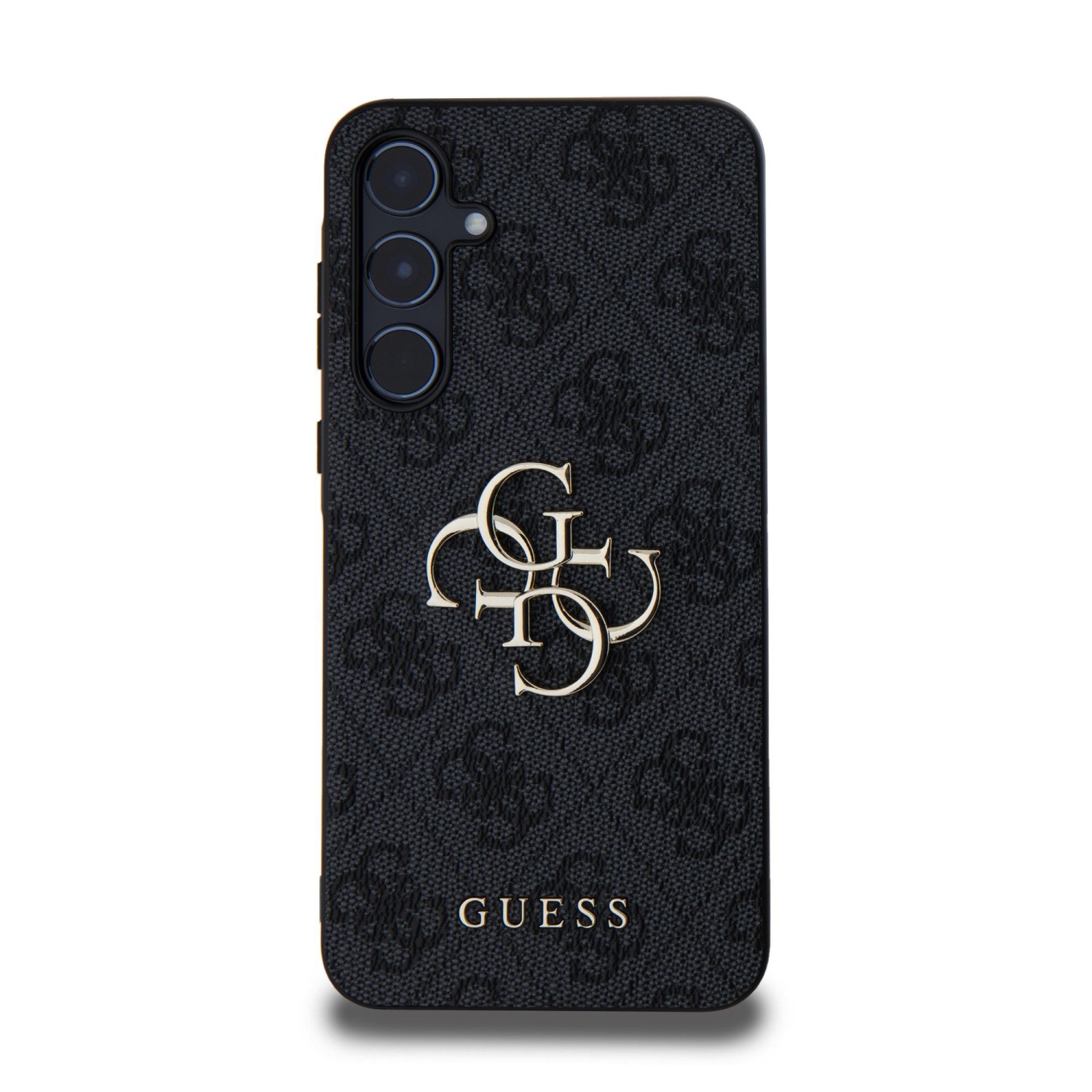 Zadní kryt Guess PU 4G Metal Logo pro Samsung Galaxy A55 5G, šedá