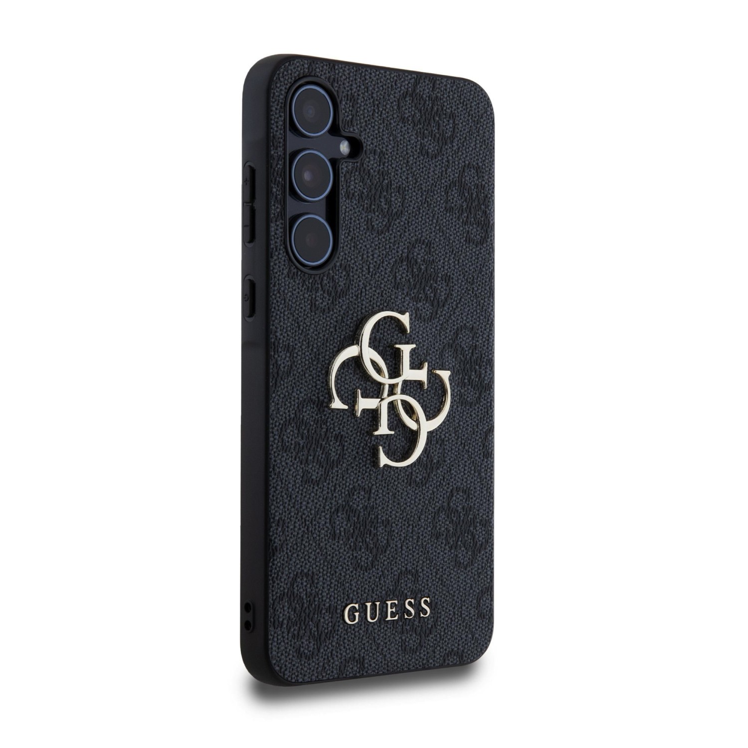 Guess PU 4G Metal Logo Zadní Kryt pro Samsung Galaxy A55 5G Grey