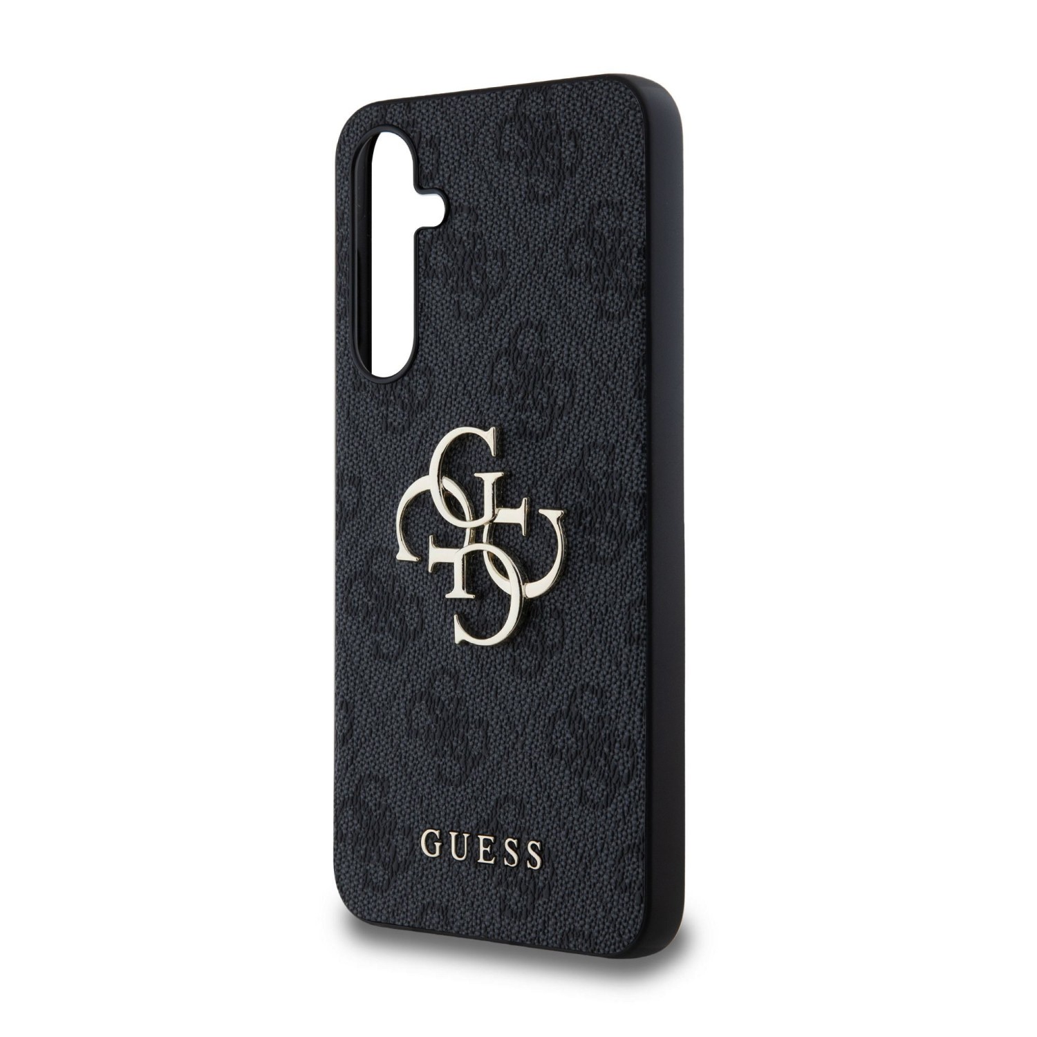 Guess PU 4G Metal Logo Zadní Kryt pro Samsung Galaxy A55 5G Grey