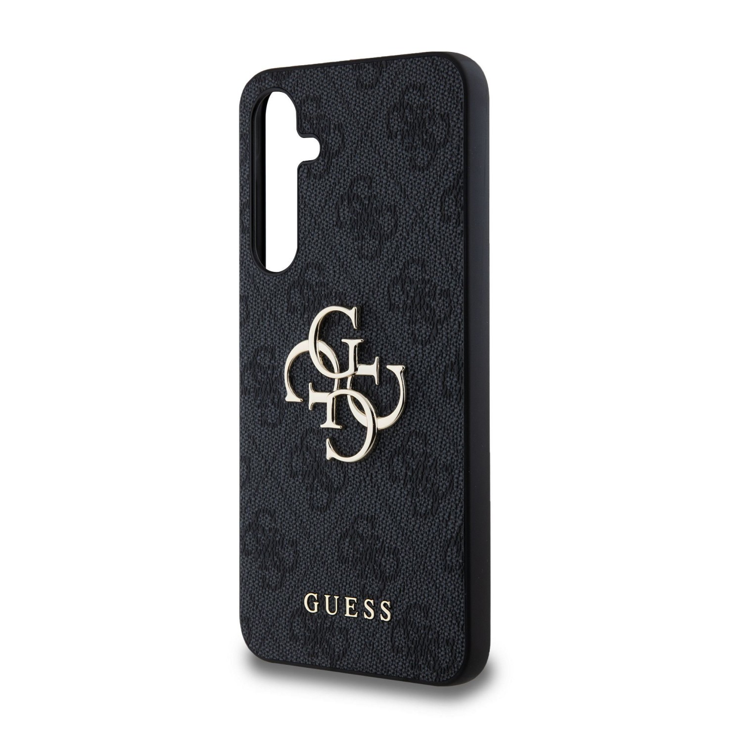 Guess PU 4G Metal Logo Zadní Kryt pro Samsung Galaxy A35 5G Grey