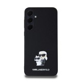 Karl Lagerfeld PU Saffiano Metal Karl and Choupette Zadní Kryt pro Samsung Galaxy A35 5G Black