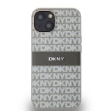 DKNY PU Leather Repeat Pattern Tonal Stripe Zadní Kryt pro iPhone 14 Beige