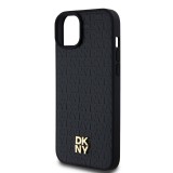 DKNY PU Leather Repeat Pattern Stack Logo Magsafe Zadní Kryt pro iPhone 15 Plus Black