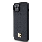 DKNY PU Leather Repeat Pattern Stack Logo Magsafe Zadní Kryt pro iPhone 13 Black