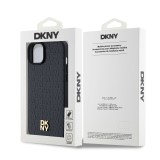 DKNY PU Leather Repeat Pattern Stack Logo Magsafe Zadní Kryt pro iPhone 13 Black