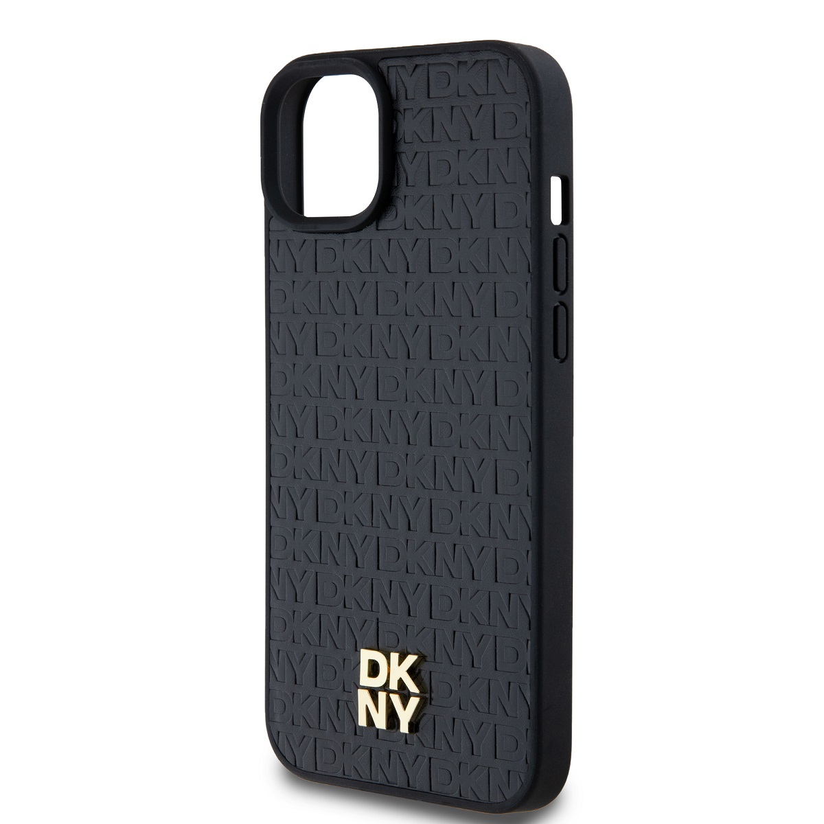 DKNY PU Leather Repeat Pattern Stack Logo Magsafe Zadní Kryt pro iPhone 13 Black