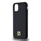 DKNY PU Leather Repeat Pattern Stack Logo Magsafe Zadní Kryt pro iPhone 11 Black