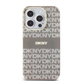 DKNY PC/TPU Repeat Pattern Tonal Stripe Magsafe Zadní Kryt pro iPhone 14 Pro Max Beige