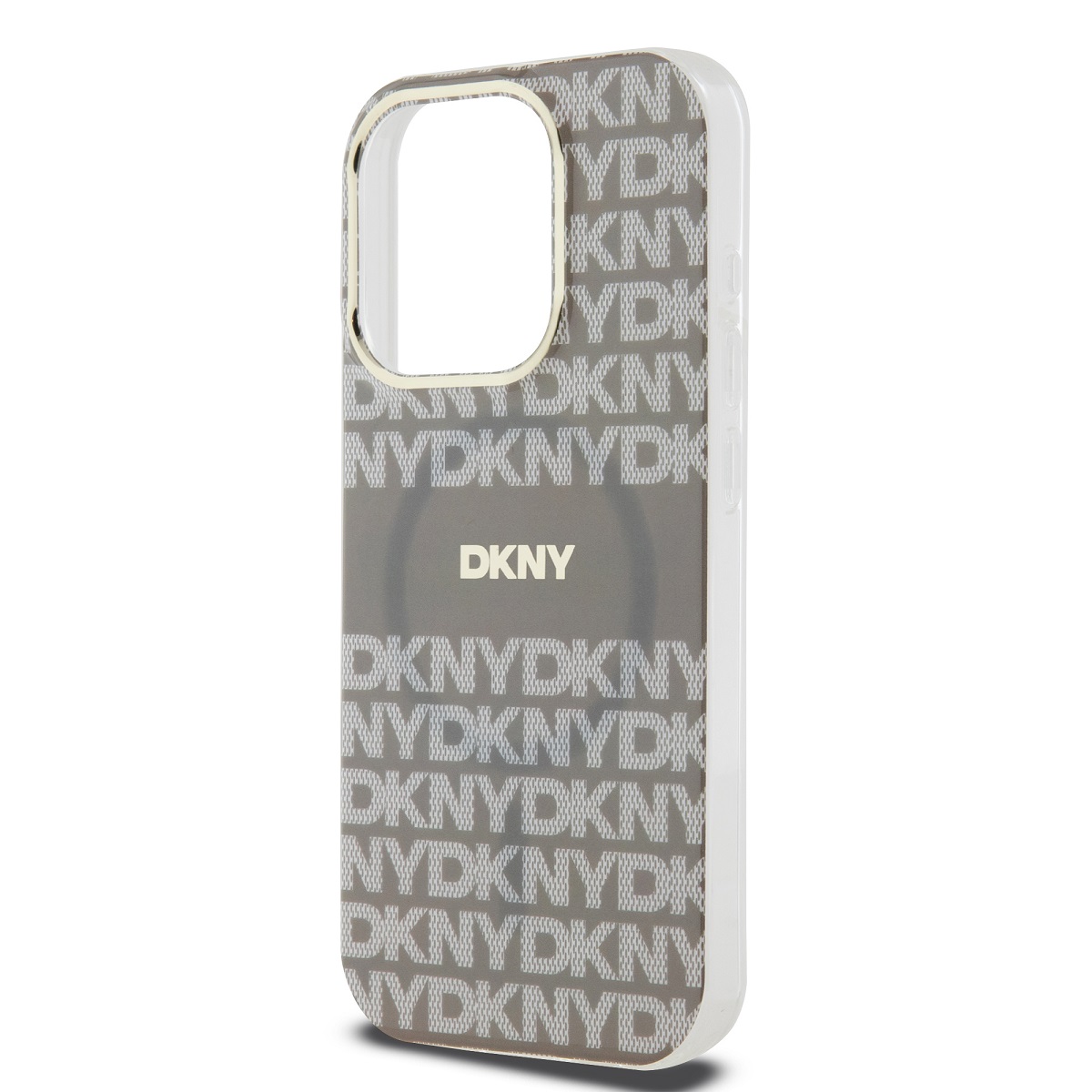 DKNY PC/TPU Repeat Pattern Tonal Stripe Magsafe Zadní Kryt pro iPhone 13 Pro Max Beige