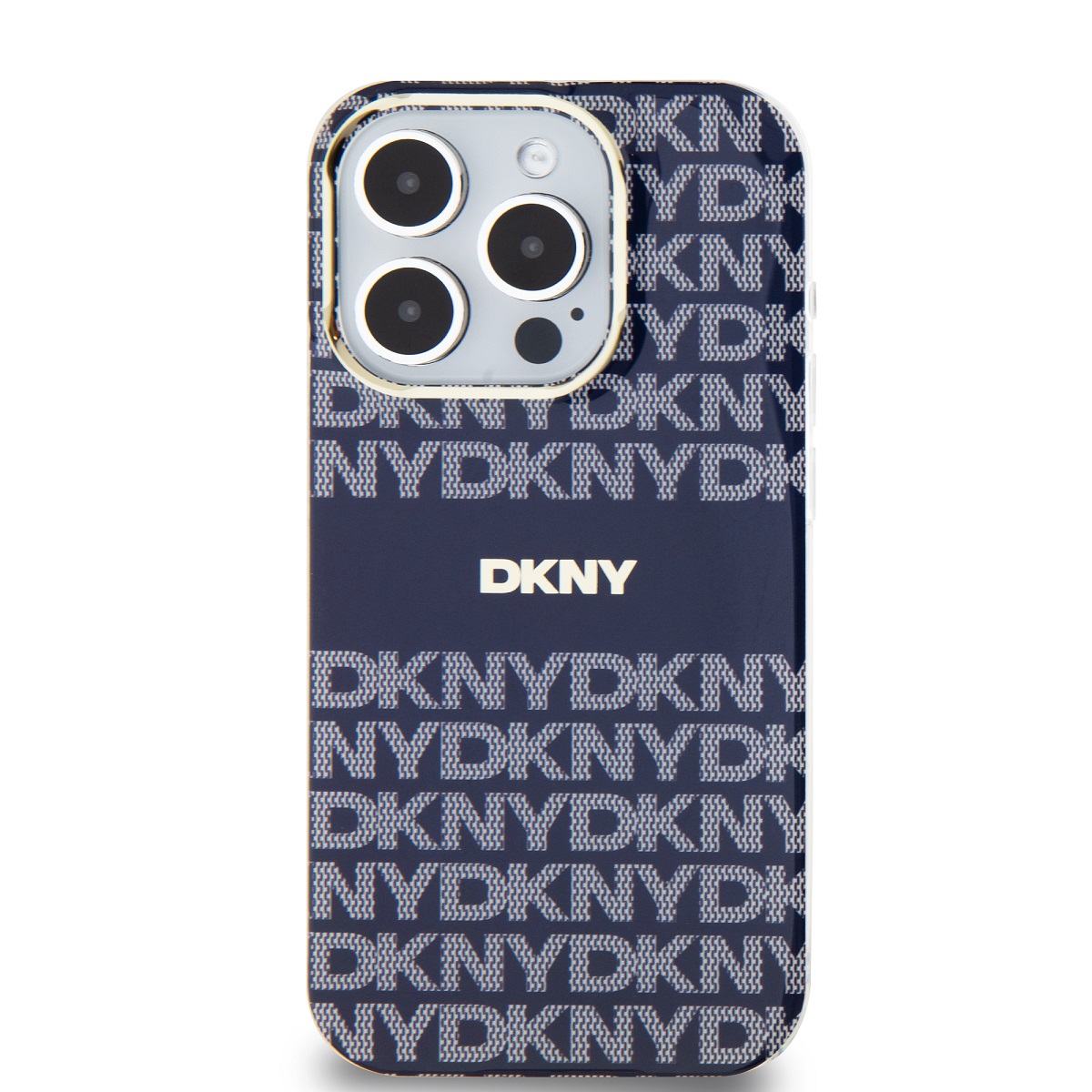 Zadní kryt DKNY PC/TPU Repeat Pattern Tonal Stripe Magsafe pro Apple iPhone 15 Pro Max, modrá
