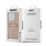 DKNY PC/TPU Repeat Pattern Tonal Stripe Magsafe Zadní Kryt pro iPhone 14 Pro Max Pink