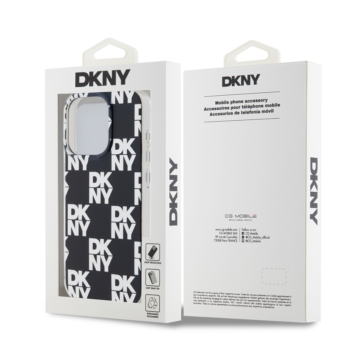 DKNY PC/TPU Checkered Pattern Zadní Kryt pro iPhone 15 Pro Max Black