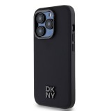 DKNY PU Leather Stack Logo Magsafe Zadní Kryt pro iPhone 14 Pro Max Black