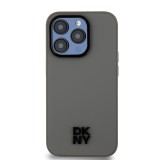 DKNY PU Leather Stack Logo Magsafe Zadní Kryt pro iPhone 15 Pro Max Grey