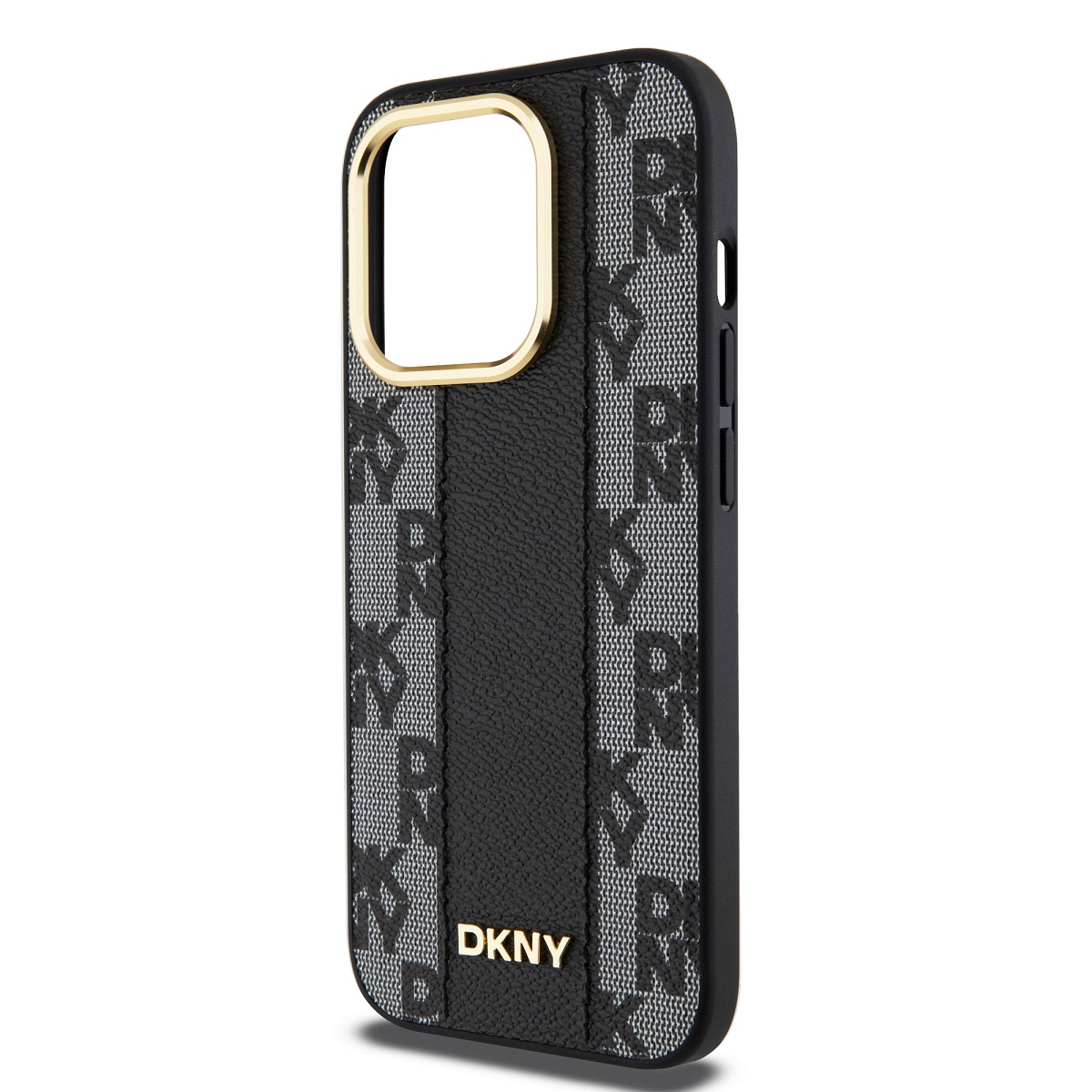 DKNY PU Leather Checkered Pattern Magsafe Zadní Kryt pro iPhone 15 Pro Max Black