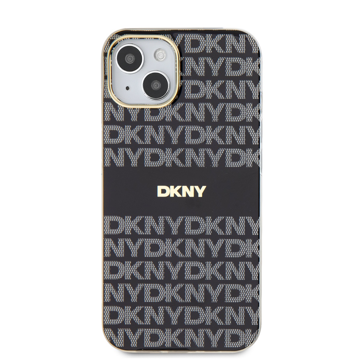 Zadní kryt DKNY PC/TPU Repeat Pattern Tonal Stripe Magsafe pro Apple iPhone 13, černá