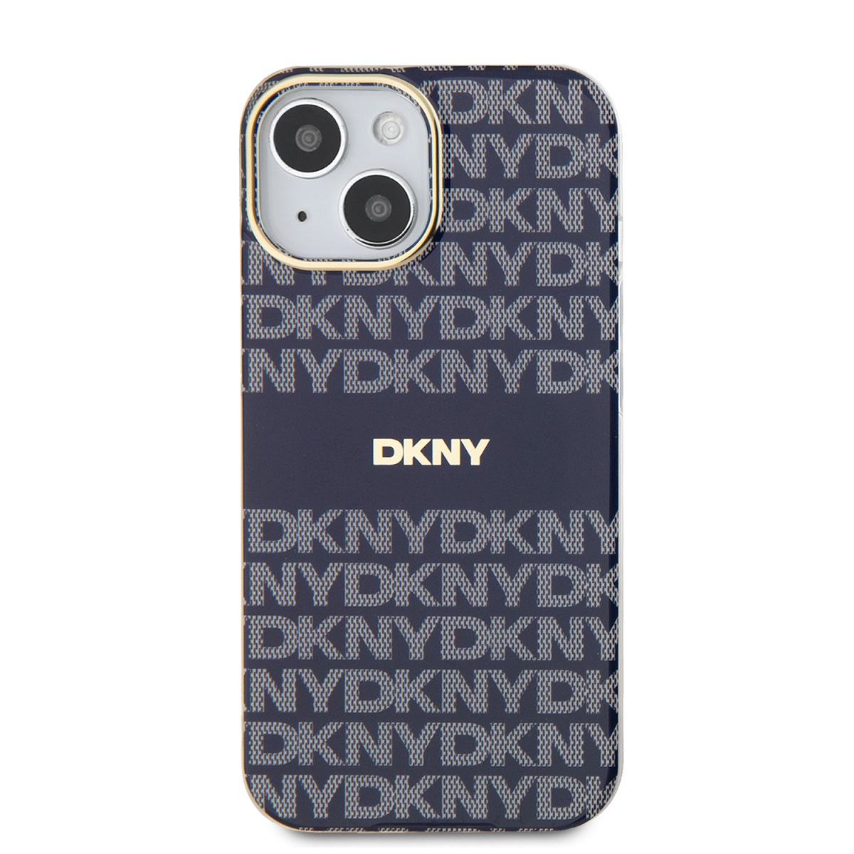 Zadní kryt DKNY PC/TPU Repeat Pattern Tonal Stripe Magsafe pro Apple iPhone 14, modrá
