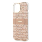 DKNY PC/TPU Repeat Pattern Tonal Stripe Magsafe Zadní Kryt pro iPhone 15 Pink