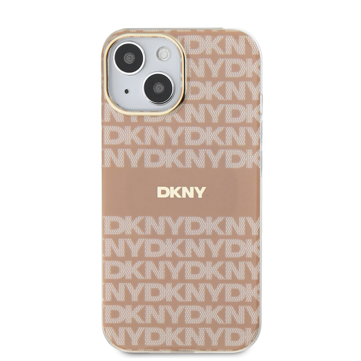 Zadní kryt DKNY PC/TPU Repeat Pattern Tonal Stripe Magsafe pro Apple iPhone 15, růžová