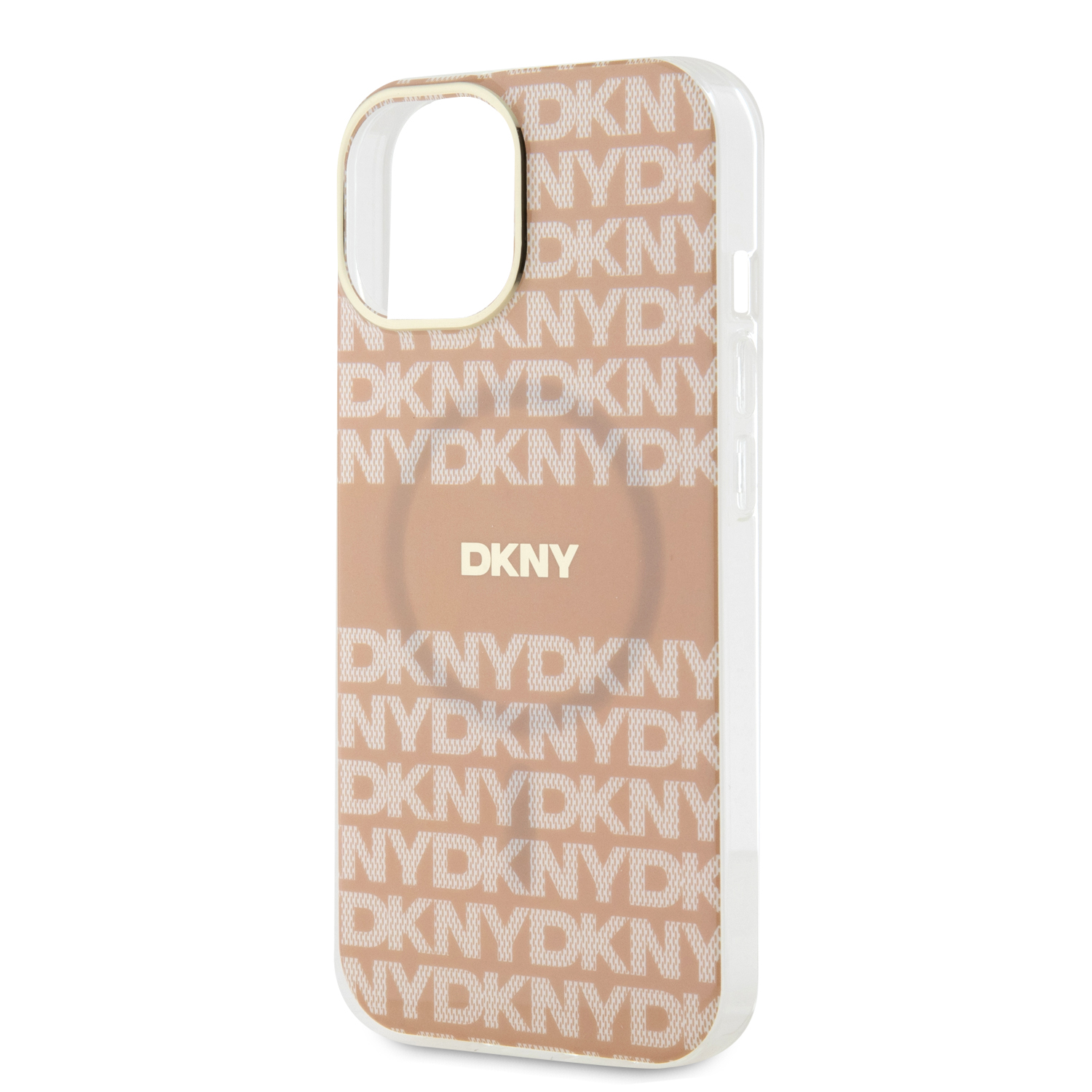 DKNY PC/TPU Repeat Pattern Tonal Stripe Magsafe Zadní Kryt pro iPhone 14 Pink