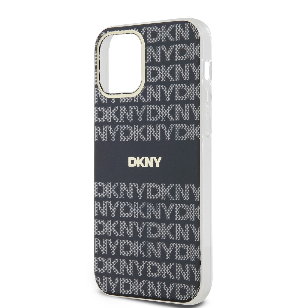 DKNY PC/TPU Repeat Pattern Tonal Stripe Magsafe Zadní Kryt pro iPhone 12/12 Pro Black