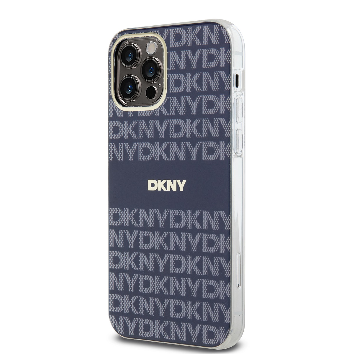 DKNY PC/TPU Repeat Pattern Tonal Stripe Magsafe Zadní Kryt pro iPhone 12/12 Pro Blue