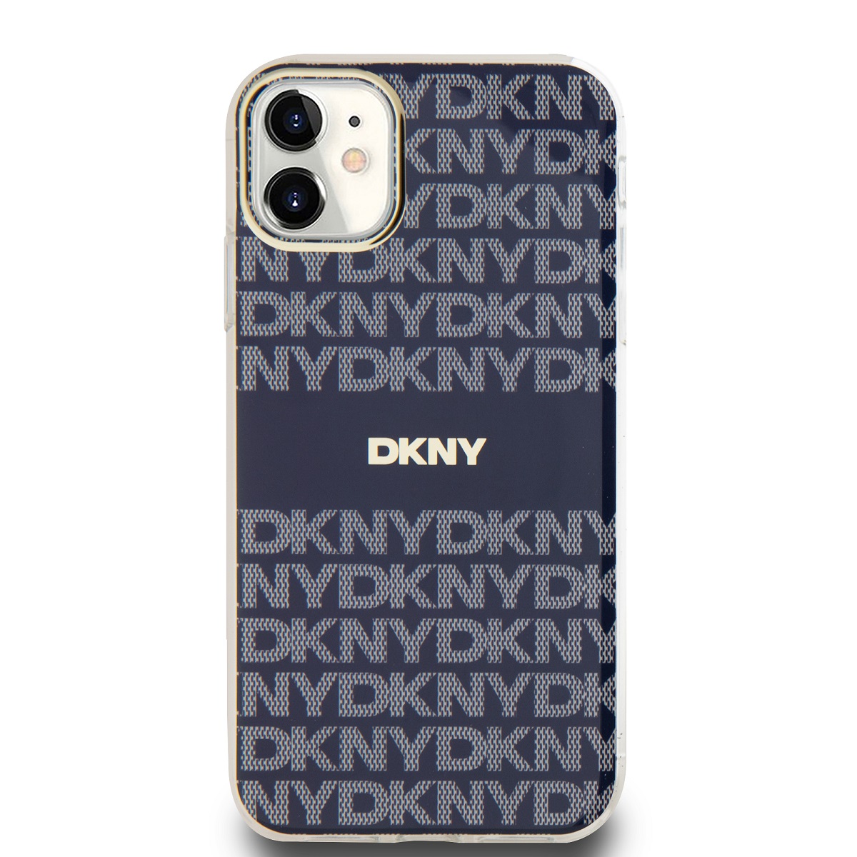 Zadní kryt DKNY PC/TPU Repeat Pattern Tonal Stripe Magsafe pro Apple iPhone 11, modrá