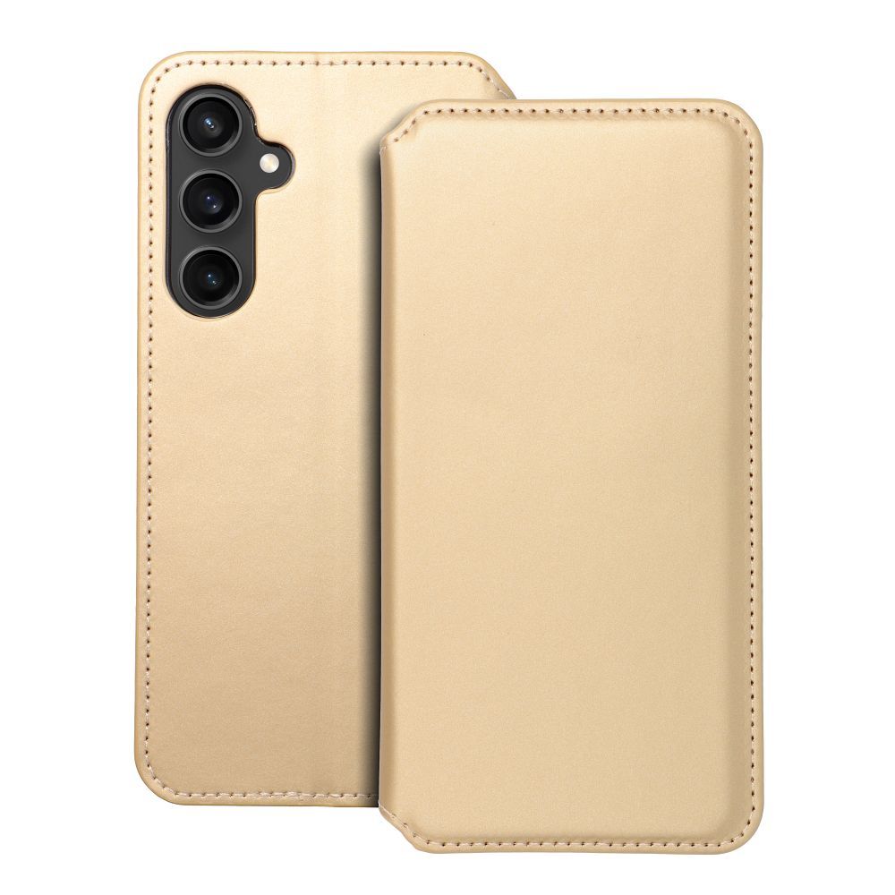 Flipové pouzdro Dual Pocket pro Samsung Galaxy S23 FE, zlatá