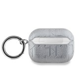 Karl Lagerfeld PU Embossed Karl Head Pouzdro pro AirPods Pro Silver